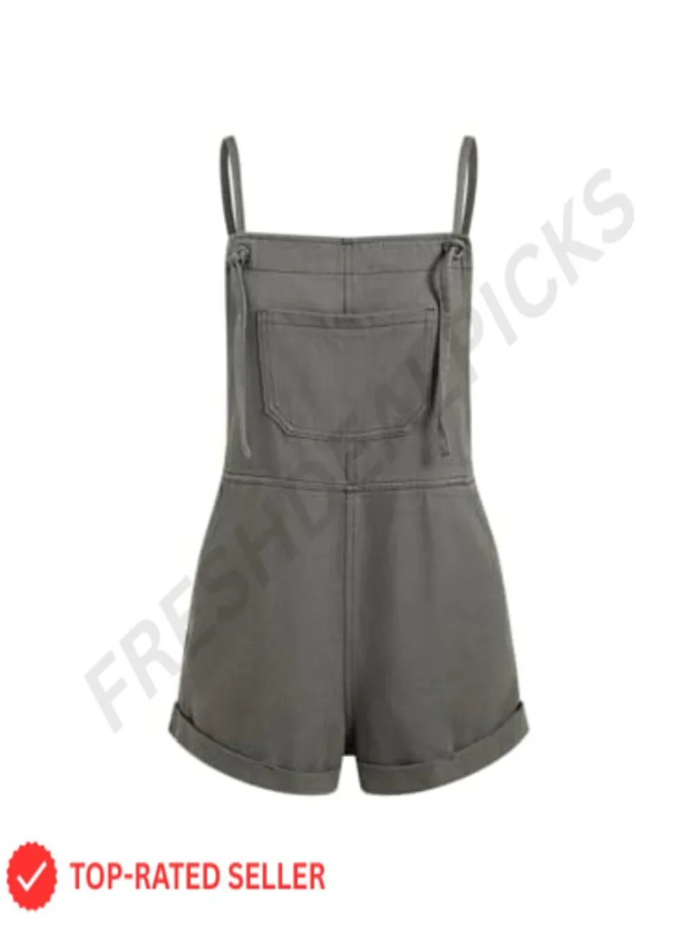 Women's Denim Overall Shorts Romper Loose Fit Adjustable Strap